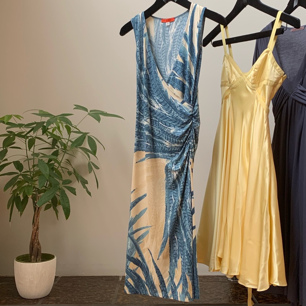 EUC RUCH FAUX WRAP DRESS - Picture 1 of 8